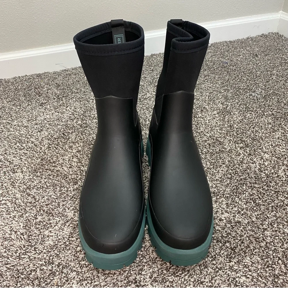 Hunter City Explorer Short Boot Rain Boot Black Green‎ Women’s 10